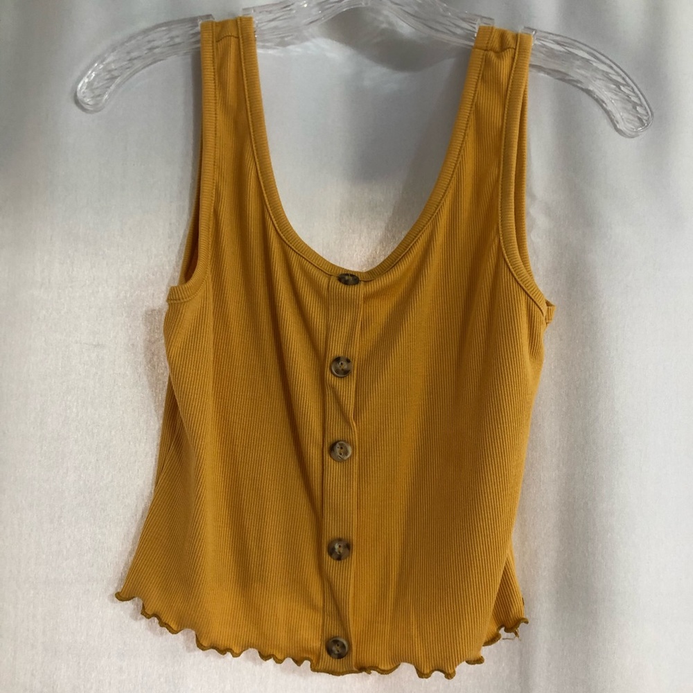 Ribbed yellow tank top